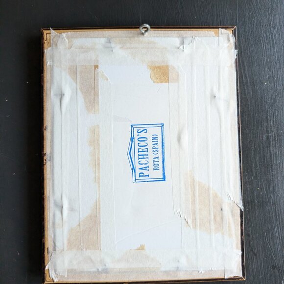 Blue  Original Watercolor Christmas Tree in Wooden Frame - Picture 3 of 7